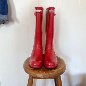 Red Hunter boots